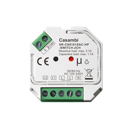 Włącznik AC 2-kanałowy dopuszkowy Casambi SR-CS9101SAC-HP-SWITCH-2CH Sunricher