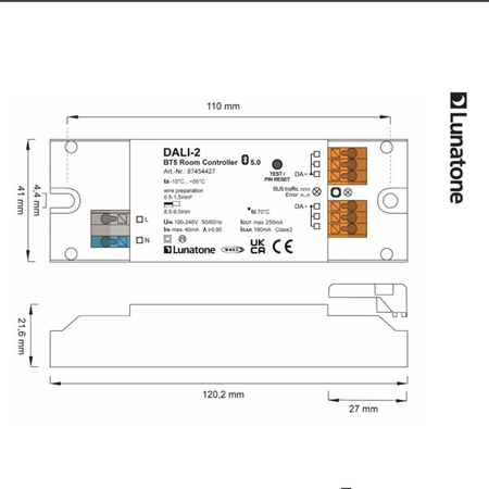 Bezprzewodowy sterownik DALI-2 Lunatone BT5 87454427