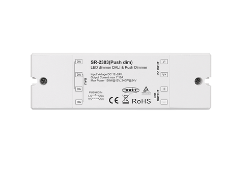 Miniaturowy ściemniacz DALI i PUSH o stałym napięciu SR-2303 (Push Dim) Sunricher