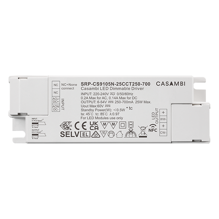 Zasilacz LED Casambi 25W 2CH z funkcją NFC (prąd stały) SRP-CS9105N-25CCT250-700 Sunricher