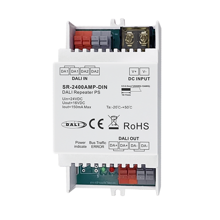 SUNRICHER Zasilacz DALI z repeaterem na szynę DIN SR-2400AMP-DIN