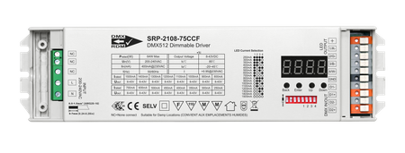 4-kanałowy DMX 75W ściemnialny sterownik LED RGBW SRP-2108-75CCF Sunricher