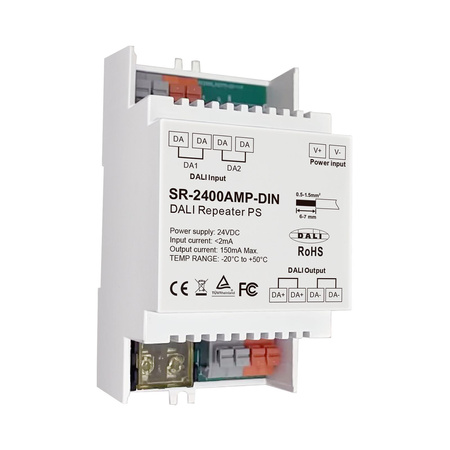 SUNRICHER Zasilacz DALI z repeaterem na szynę DIN SR-2400AMP-DIN