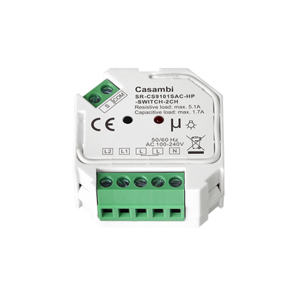 Włącznik AC 2-kanałowy dopuszkowy Casambi SR-CS9101SAC-HP-SWITCH-2CH Sunricher