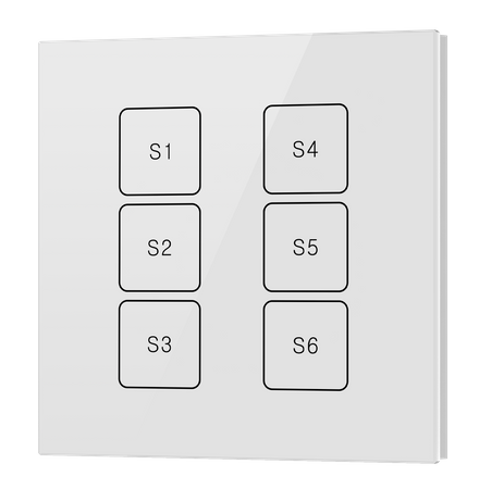 Panel dotykowy włącznika ściennego DALI z 6 przyciskami SR-2422T6-DIM-G1-S6 Sunricher