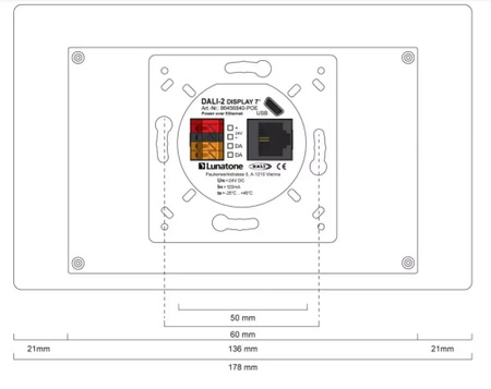 Wyświetlacz DALI-2 biały Panel dotykowy i kontroler LUNATONE 86456840-W