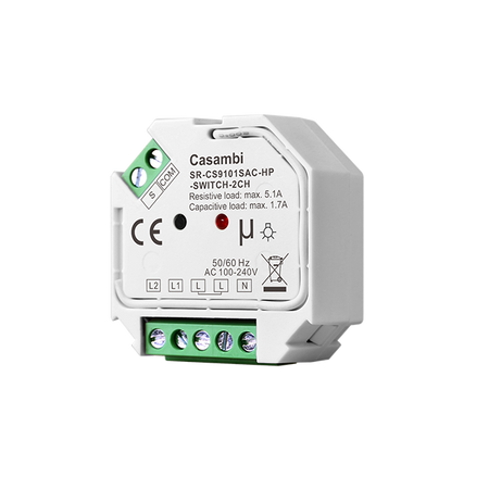 Włącznik AC 2-kanałowy dopuszkowy Casambi SR-CS9101SAC-HP-SWITCH-2CH Sunricher