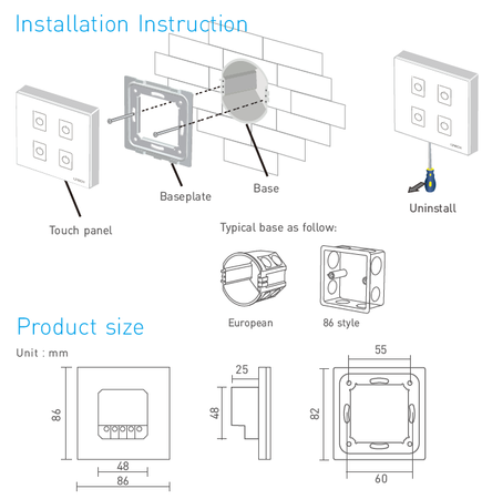 Panel dotykowy DALI 4 polowy Ltech EDA4