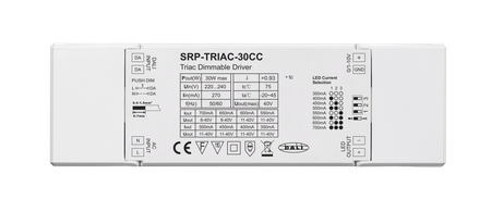 30W ściemnialny sterownik LED o stałym prądzie Triac z 4 interfejsami ściemniania w 1 SRP-TRIAC-30CC Sunricher