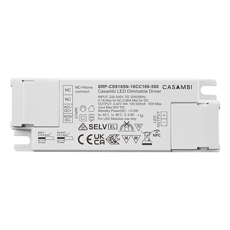 Zasilacz LED Casambi 10W 1CH z funkcją NFC (prąd stały) SRP-CS9105N-10CC100-500 Sunricher
