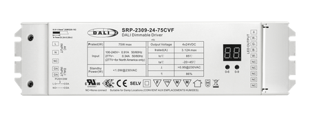 75W 4 kanały 24VDC DALI DT8 LED Stały Napięciowy Sterownik SRP-2309-24-75CVF Sunricher