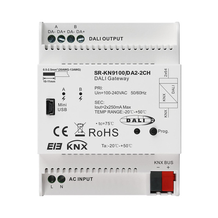 Brama SUNRICHER KNX do 2-kanałowego DALI SR-KN9100/DA2-2CH