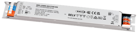 30W NFC Programowalny zasilacz LED DALI DT8 z długą metalową obudową (prąd stały) SRPL-2309N-30CCT250-850 Sunricher