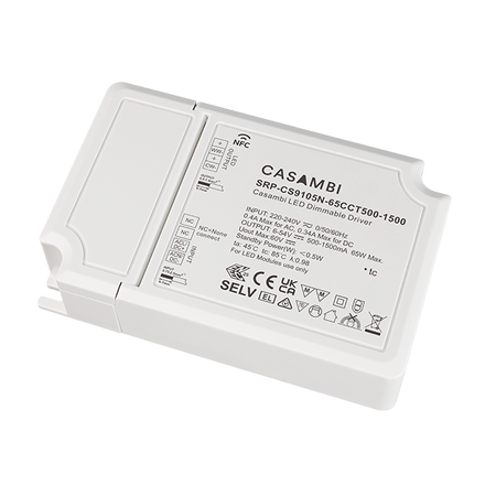 Zasilacz LED Casambi 65W 2CH z funkcją NFC (stały prąd) SRP-CS9105N-65CCT500-1500 Sunricher