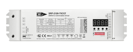 4-kanałowy DMX 75W ściemnialny sterownik LED RGBW SRP-2108-75CCF Sunricher