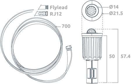 Plug-in multisensor  nano DALI-2 5m Zencontrol zc-pir-nano+