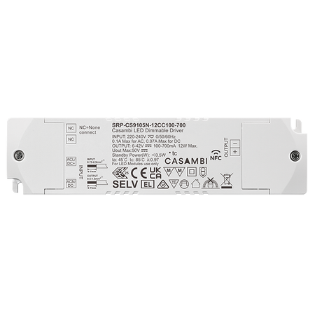 Zasilacz LED Casambi 12W 1CH z funkcją NFC (prąd stały) SRP-CS9105N-12CC100-700 Sunricher