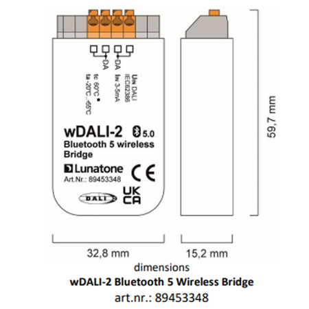Bezprzewdowy DALI-2  bridge Lunatone PS 89453348-PS